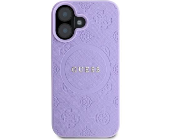 Guess GUHMP16MPSAPSMEU Hardcase Saffiano Peony Classic Logo Aizsargapvalks priekš iPhone 16 Plus 6.7" / violets Neoriģinālie Maciņi