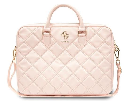 Guess Bag GUCB15ZPSQSSGP Klēpjdatora maciņš 16" Quilted 4G / rozā Somas portatīvajiem datoriem