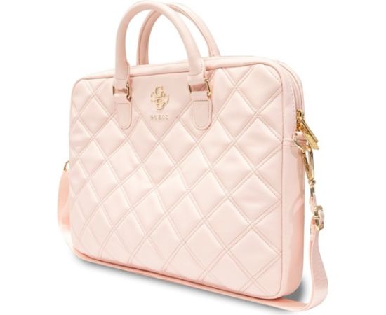 Guess Bag GUCB15ZPSQSSGP Klēpjdatora maciņš 16" Quilted 4G / rozā Somas portatīvajiem datoriem