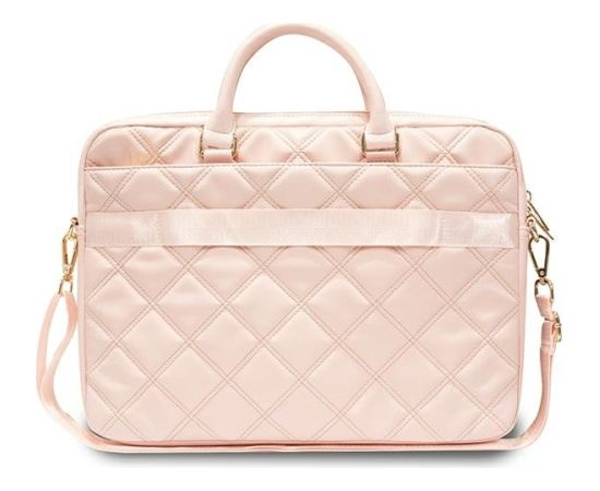 Guess Bag GUCB15ZPSQSSGP Klēpjdatora maciņš 16" Quilted 4G / rozā Somas portatīvajiem datoriem