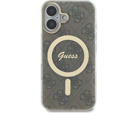 Guess GUHMP16SH4STW Hardcase IML 4G MagSafe Aizsargapvalks priekš iPhone 16 6.1" / brūns Neoriģinālie Maciņi