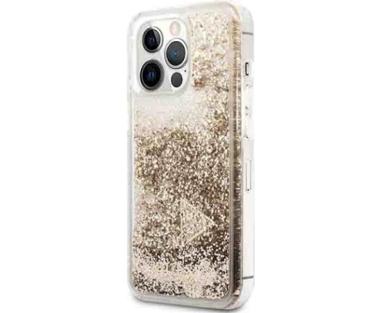 Guess GUOHCP14LGLHFLGO Glitter Charms Aizsargapvalks priekš iPhone 14 Pro 6,1" / zelta Neoriģinālie Maciņi