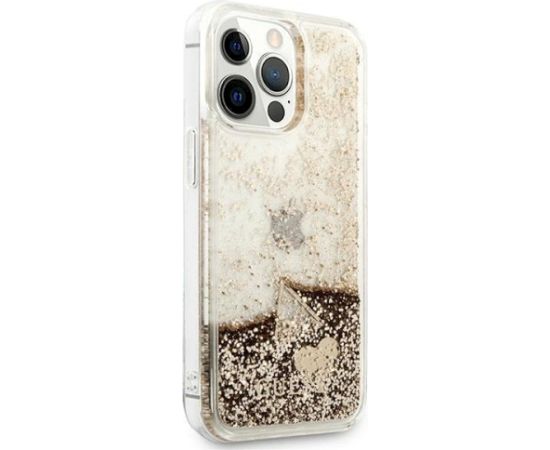 Guess GUOHCP14LGLHFLGO Glitter Charms Aizsargapvalks priekš iPhone 14 Pro 6,1" / zelta Neoriģinālie Maciņi