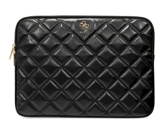 Guess Sleeve GUCS16ZPSQSSGK Klēpjdatora maciņš 16" Quilted 4G / melns Somas portatīvajiem datoriem