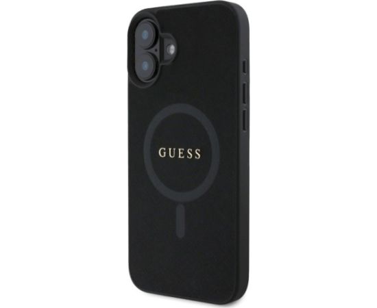 Guess GUHMP16SPSAHMCK Saffiano Classic Logo MagSafe Aizsargapvalks priekš iPhone 16 6.1" / melns Neoriģinālie Maciņi