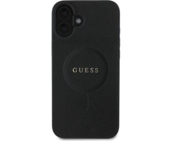 Guess GUHMP16SPSAHMCK Saffiano Classic Logo MagSafe Aizsargapvalks priekš iPhone 16 6.1" / melns Neoriģinālie Maciņi