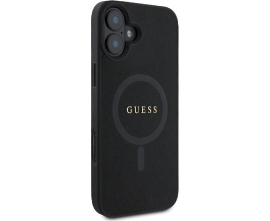 Guess GUHMP16SPSAHMCK Saffiano Classic Logo MagSafe Aizsargapvalks priekš iPhone 16 6.1" / melns Neoriģinālie Maciņi