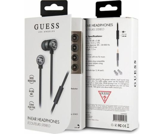Guess GUEPWIBK Bezvadu austiņas 3.5mm / melns/sudrabs Austiņas