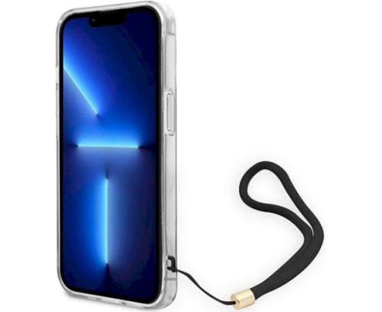 Guess GUOHCP14MH4STW Hardcase 4G Print Strap Aizsargapvalks priekš iPhone 14 Plus / 15 Plus 6.7" / brūns Neoriģinālie Maciņi
