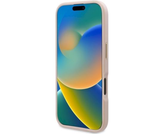 Guess GUHMP16SU4GPRP Hardcase 4G Logo Plate MagSafe Aizsargapvalks priekš iPhone 16 6.1" / rozā Neoriģinālie Maciņi