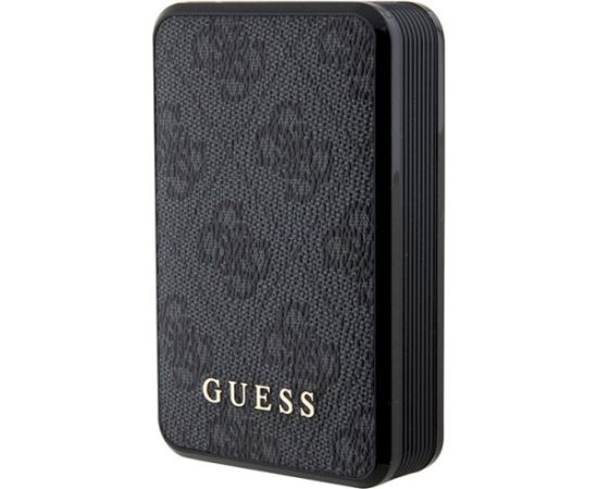 Guess Powerbank 18W GUPB10DP4GEGK 10000mAh 4G Leather Metal Logo Uzlādes akumulators / melns Power Banks