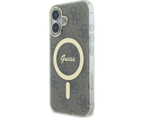 Guess GUHMP16MH4STW Hardcase IML 4G MagSafe Aizsargapvalks priekš iPhone 16 Plus 6.7" / brūns Neoriģinālie Maciņi