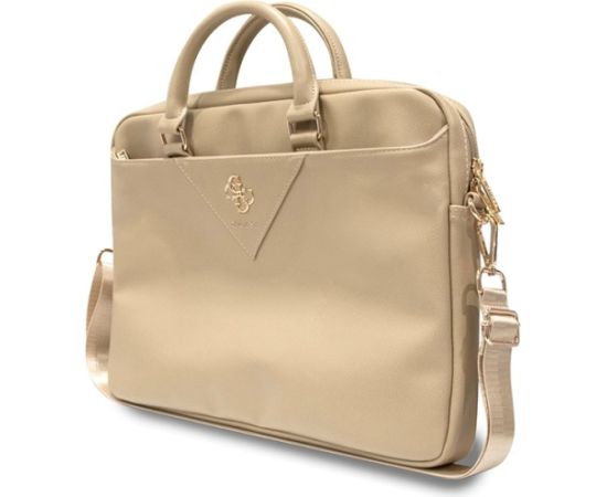Guess Torba GUCB15ZPGSTEGD Klēpjdatora maciņš 16" Triangle 4G / gaiši zelta Somas portatīvajiem datoriem
