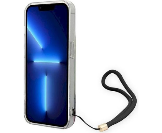 Guess GUOHCP14XHFLSB Flower Strap Aizsargapvalks priekš iPhone 14 Pro Max 6,7" / zils Neoriģinālie Maciņi