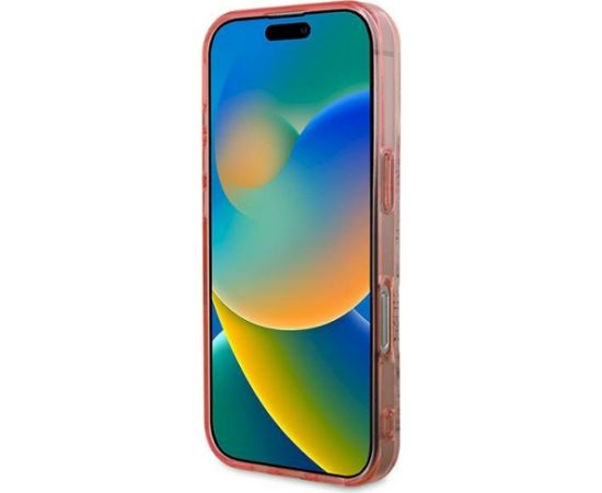 Guess GUHMP16XHFWBDCEP Hardcase IML Flower & Tonal Circle MagSafe Aizsargapvalks priekš iPhone 16 Pro Max 6.9" / rozā Neoriģinālie Maciņi