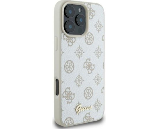 Guess GUHMP16LPGPYSH Peony Script Logo MagSafe Aizsargapvalks priekš iPhone 16 Pro 6.3" / balts Neoriģinālie Maciņi