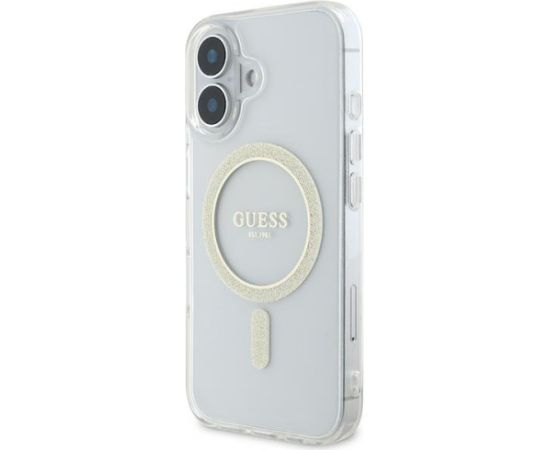 Guess GUHMP16SHFGERET IML Glitter Circle MagSafe Aizsargapvalks priekš iPhone 16 6.1" Neoriģinālie Maciņi