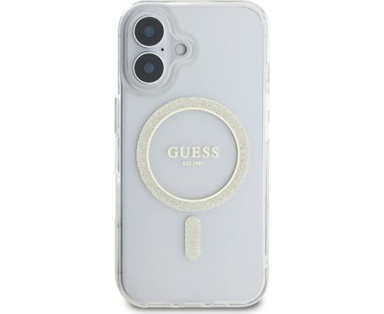 Guess GUHMP16SHFGERET IML Glitter Circle MagSafe Aizsargapvalks priekš iPhone 16 6.1" Neoriģinālie Maciņi