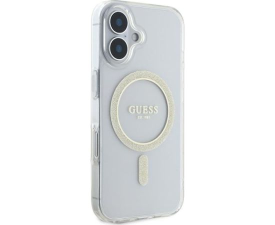 Guess GUHMP16SHFGERET IML Glitter Circle MagSafe Aizsargapvalks priekš iPhone 16 6.1" Neoriģinālie Maciņi