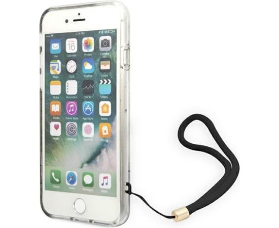 Guess GUOHCI8H4STW Hardcase 4G Print Strap Aizsargapvalks priekš iPhone SE 2022 / SE2020 / 7 / 8 / brūns Neoriģinālie Maciņi