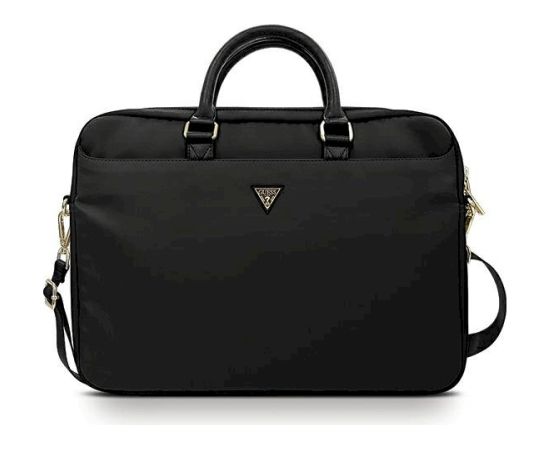 Guess Torba GUCB15NTMLBK Klēpjdatora maciņš 16" Nylon Triangle Logo / melns Somas portatīvajiem datoriem