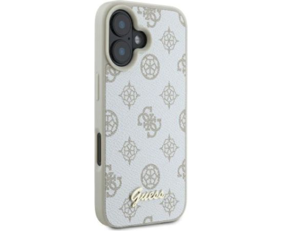 Guess GUHMP16SPGPYSH Aizsargapvalks priekš iPhone 16 6.1" Peony Script Logo MagSafe / balts Neoriģinālie Maciņi