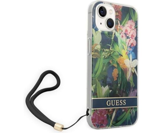 Guess GUOHCP14SHFLSB Aizsargapvalks priekš iPhone 14 / 15 / 13 6.1" / zils Neoriģinālie Maciņi