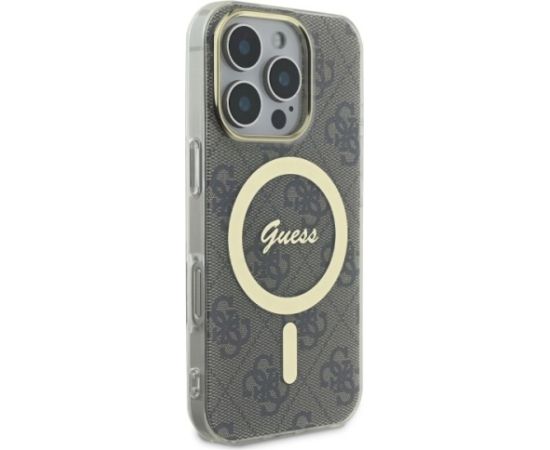 Guess GUHMP16XH4STW Hardcase IML 4G MagSafe Aizsargapvalks priekš iPhone 16 Pro Max 6.9" / brūns Neoriģinālie Maciņi