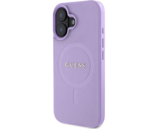 Guess GUHMP16SPSAHMCU Saffiano MagSafe Aizsargapvalks priekš iPhone 16 6.1" / violets Neoriģinālie Maciņi