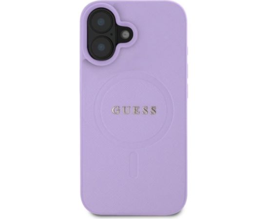 Guess GUHMP16SPSAHMCU Saffiano MagSafe Aizsargapvalks priekš iPhone 16 6.1" / violets Neoriģinālie Maciņi