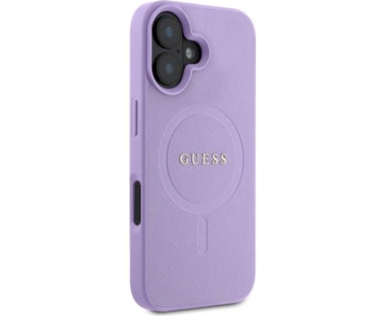 Guess GUHMP16SPSAHMCU Saffiano MagSafe Aizsargapvalks priekš iPhone 16 6.1" / violets Neoriģinālie Maciņi
