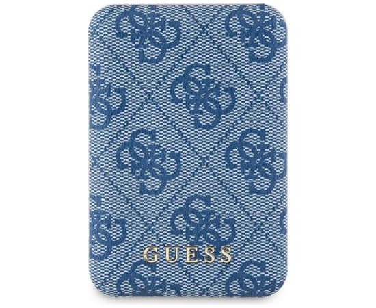 Guess Induction Powerbank 15WGUPB5FP4EMGB Uzlādes akumulators 5000mAh / zils 4G Leather Metal Logo MagSafe Power Banks