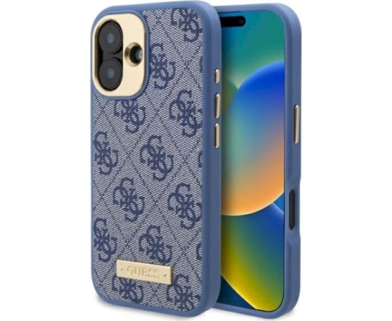 Guess GUHMP16MU4GPRB Hardcase 4G Logo Plate MagSafe Aizsargapvalks priekš iPhone 16 Plus 6.7" / zils Neoriģinālie Maciņi