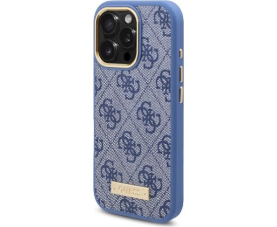 Guess GUHMP16XU4GPRB Hardcase 4G Logo Plate MagSafe Aizsargapvalks priekš iPhone 16 Pro Max 6.9" / zils Neoriģinālie Maciņi