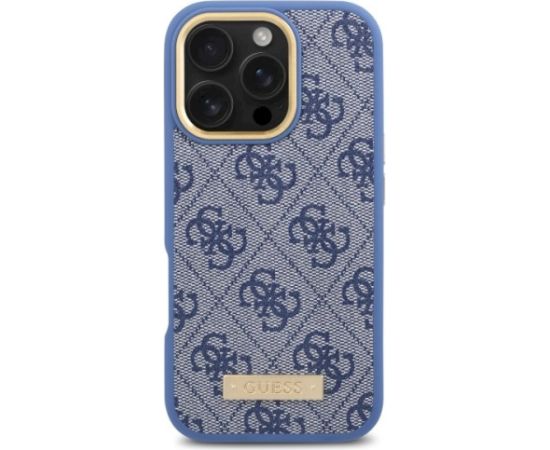 Guess GUHMP16XU4GPRB Hardcase 4G Logo Plate MagSafe Aizsargapvalks priekš iPhone 16 Pro Max 6.9" / zils Neoriģinālie Maciņi
