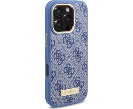 Guess GUHMP16XU4GPRB Hardcase 4G Logo Plate MagSafe Aizsargapvalks priekš iPhone 16 Pro Max 6.9" / zils Neoriģinālie Maciņi