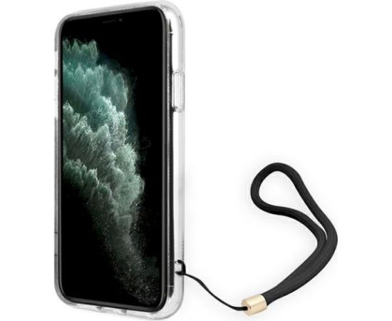 Guess GUOHCN61H4STW Hardcase 4G Print Strap Aizsargapvalks priekš iPhone 11 / brūns Neoriģinālie Maciņi