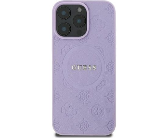 Guess GUHMP16XPSAPSMEU Hardcase Saffiano Peony Classic Logo Aizsargapvalks priekš iPhone 16 Pro Max 6.9" / violets Neoriģinālie Maciņi