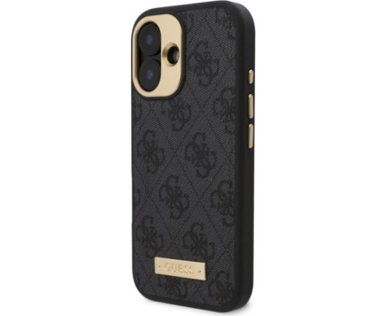 Guess GUHMP16MU4GPRK Hardcase 4G Logo Plate MagSafe Aizsargapvalks priekš iPhone 16 Plus 6.7" / melns Neoriģinālie Maciņi