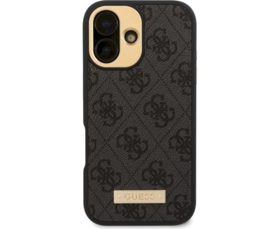 Guess GUHMP16MU4GPRK Hardcase 4G Logo Plate MagSafe Aizsargapvalks priekš iPhone 16 Plus 6.7" / melns Neoriģinālie Maciņi