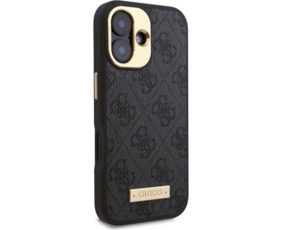 Guess GUHMP16MU4GPRK Hardcase 4G Logo Plate MagSafe Aizsargapvalks priekš iPhone 16 Plus 6.7" / melns Neoriģinālie Maciņi