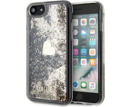 Guess GUOHCI8GLHFLGO Hardcase Glitter Charms Aizsargapvalks priekš iPhone 7/8/SE 2020/SE 2022 / zelta Neoriģinālie Maciņi