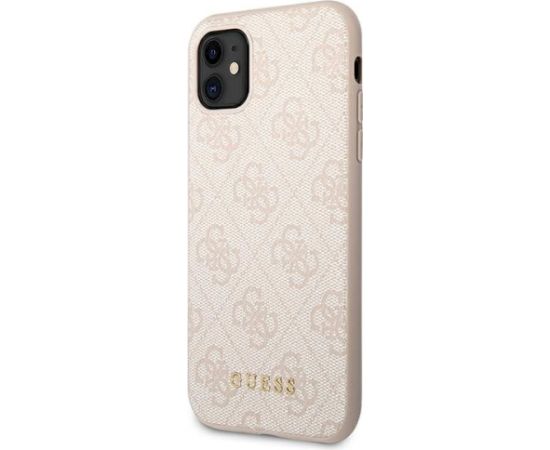 Guess GUHCN61G4GFPI Hardcase 4G Metal Gold Logo Aizsargapvalks priekš iPhone 11 6,1" / rozā Neoriģinālie Maciņi