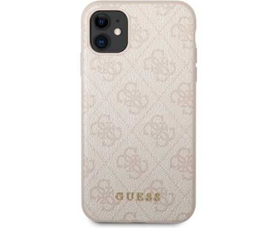 Guess GUHCN61G4GFPI Hardcase 4G Metal Gold Logo Aizsargapvalks priekš iPhone 11 6,1" / rozā Neoriģinālie Maciņi