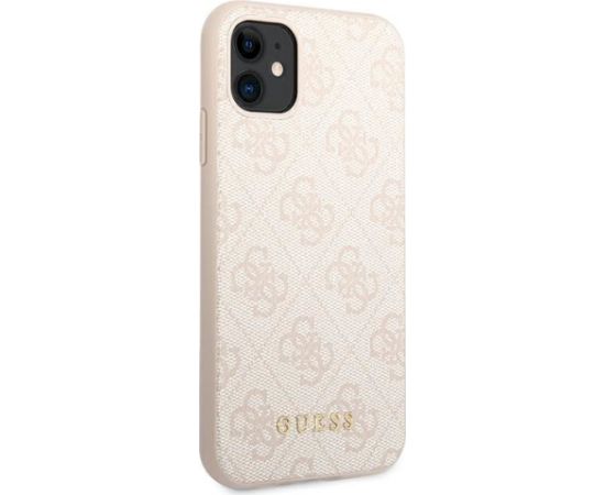 Guess GUHCN61G4GFPI Hardcase 4G Metal Gold Logo Aizsargapvalks priekš iPhone 11 6,1" / rozā Neoriģinālie Maciņi