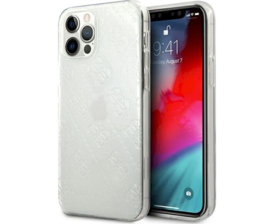 Guess GUHCP12L3D4GTR 4G 3D Pattern Collection Aizsargapvalks priekš iPhone 12 Pro Max 6,7" / caurspīdīgs Neoriģinālie Maciņi