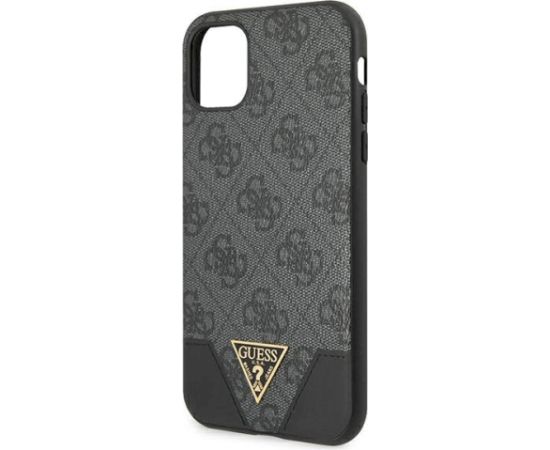 Guess GUHCN61PU4GHBK Hardcase 4G Triangle Collection Aizsargapvalks priekš iPhone 11 6,1" / Xr / pelēks Neoriģinālie Maciņi