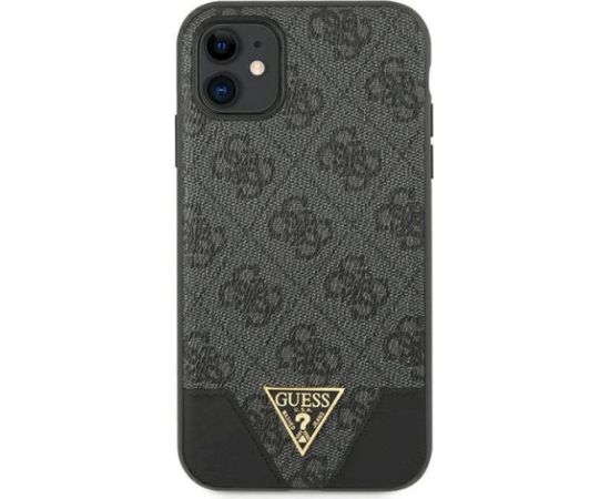 Guess GUHCN61PU4GHBK Hardcase 4G Triangle Collection Aizsargapvalks priekš iPhone 11 6,1" / Xr / pelēks Neoriģinālie Maciņi