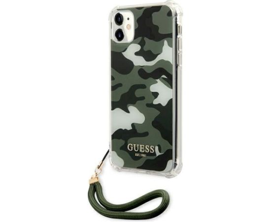 Guess GUHCN61KSARKA Camo Collection Aizsargapvalks priekš iPhone 11 6,1" / Xr / haki Neoriģinālie Maciņi