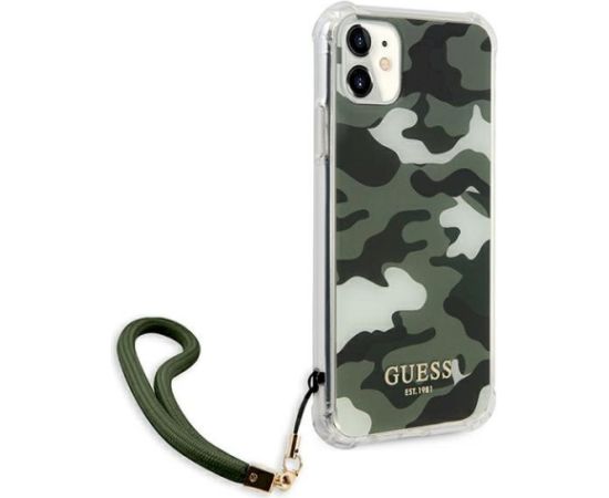 Guess GUHCN61KSARKA Camo Collection Aizsargapvalks priekš iPhone 11 6,1" / Xr / haki Neoriģinālie Maciņi